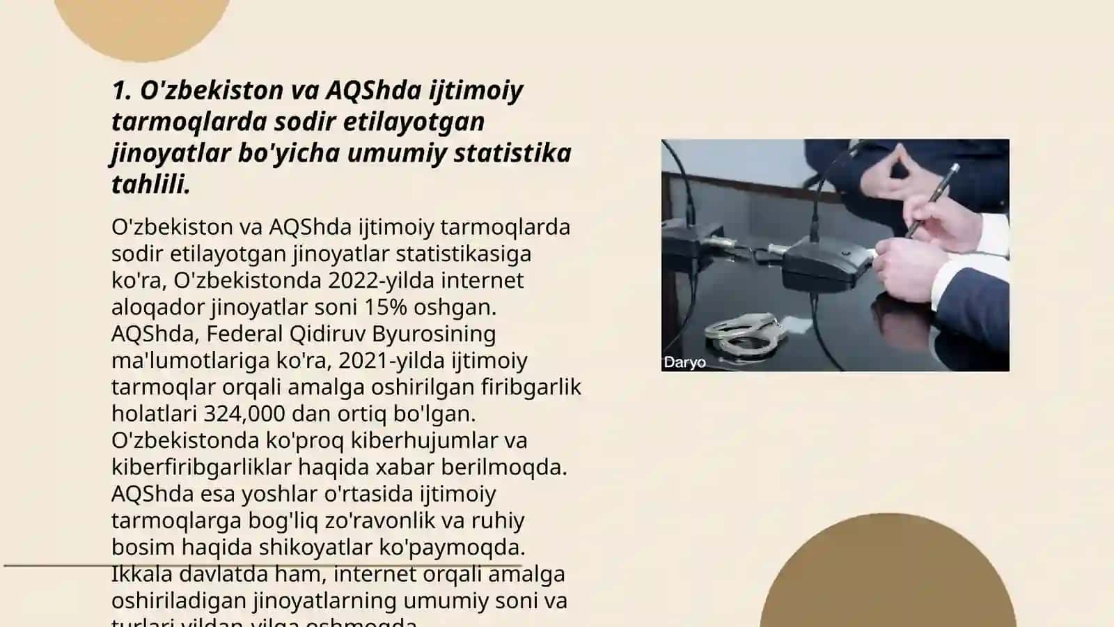 O’zbekiston va AQShda Ijtimoiy Tarmoqda Foydalanib Sodir Etib Yotgan Jinoyatlar 3