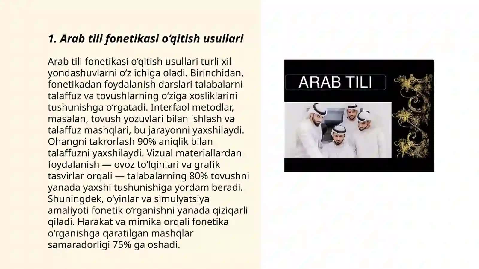 Arab tilini òrgatish uslublari 3