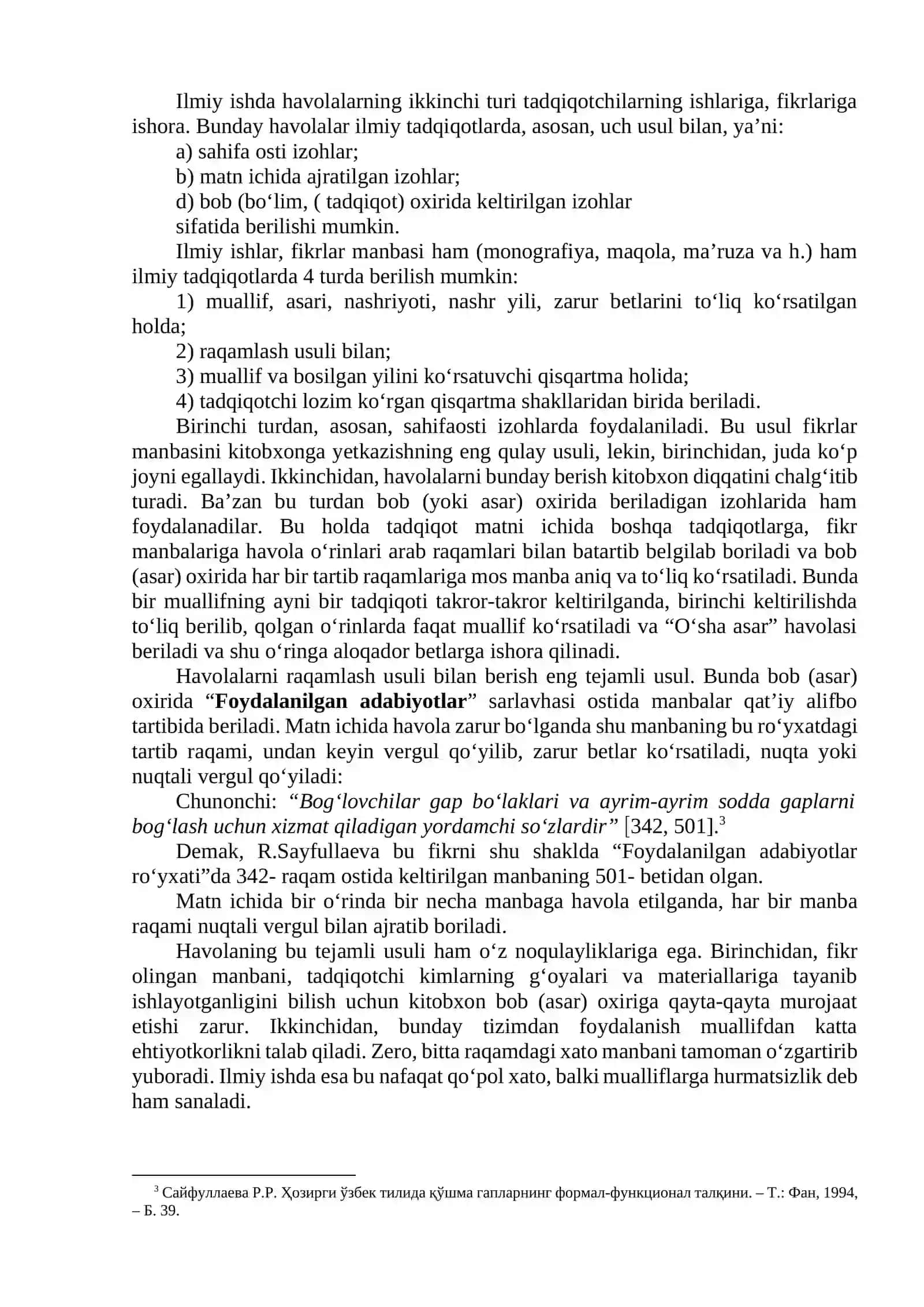 ILMIY TADQIQOTDA QISQARTMA, HAVOLA VA BIBLIOGRAFIK MA’LUMOTLARNI BERISH 3