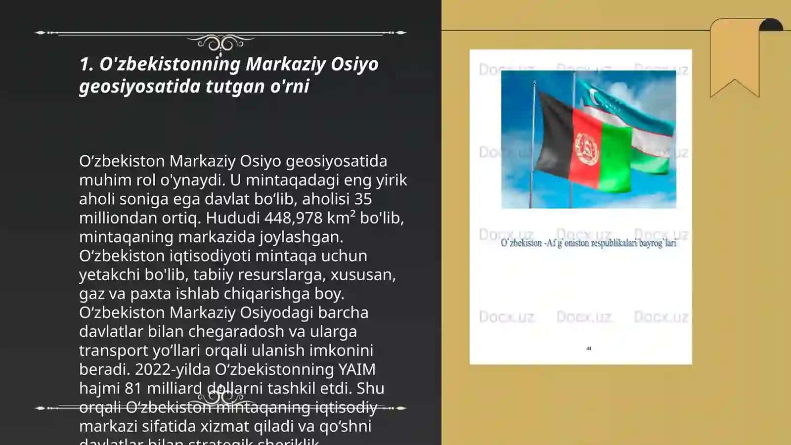 O'zbekistonning Markaziy Osiyoda tinchlik va barqarorlikni ta'minlashdagi o'rni 3