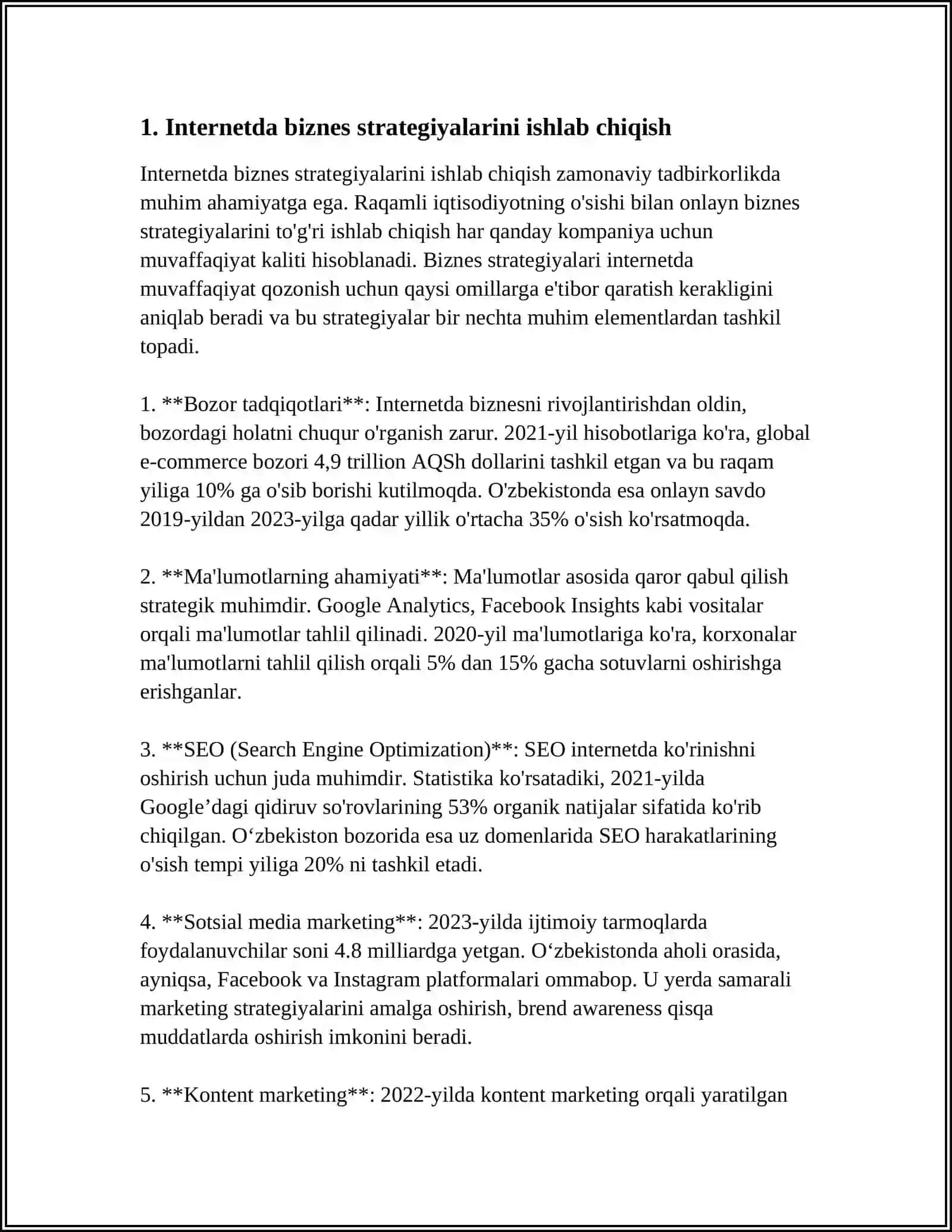 INTERNET TARMOG’IDA BIZNES JARAYONLARNI TASHKIL ETISH 3