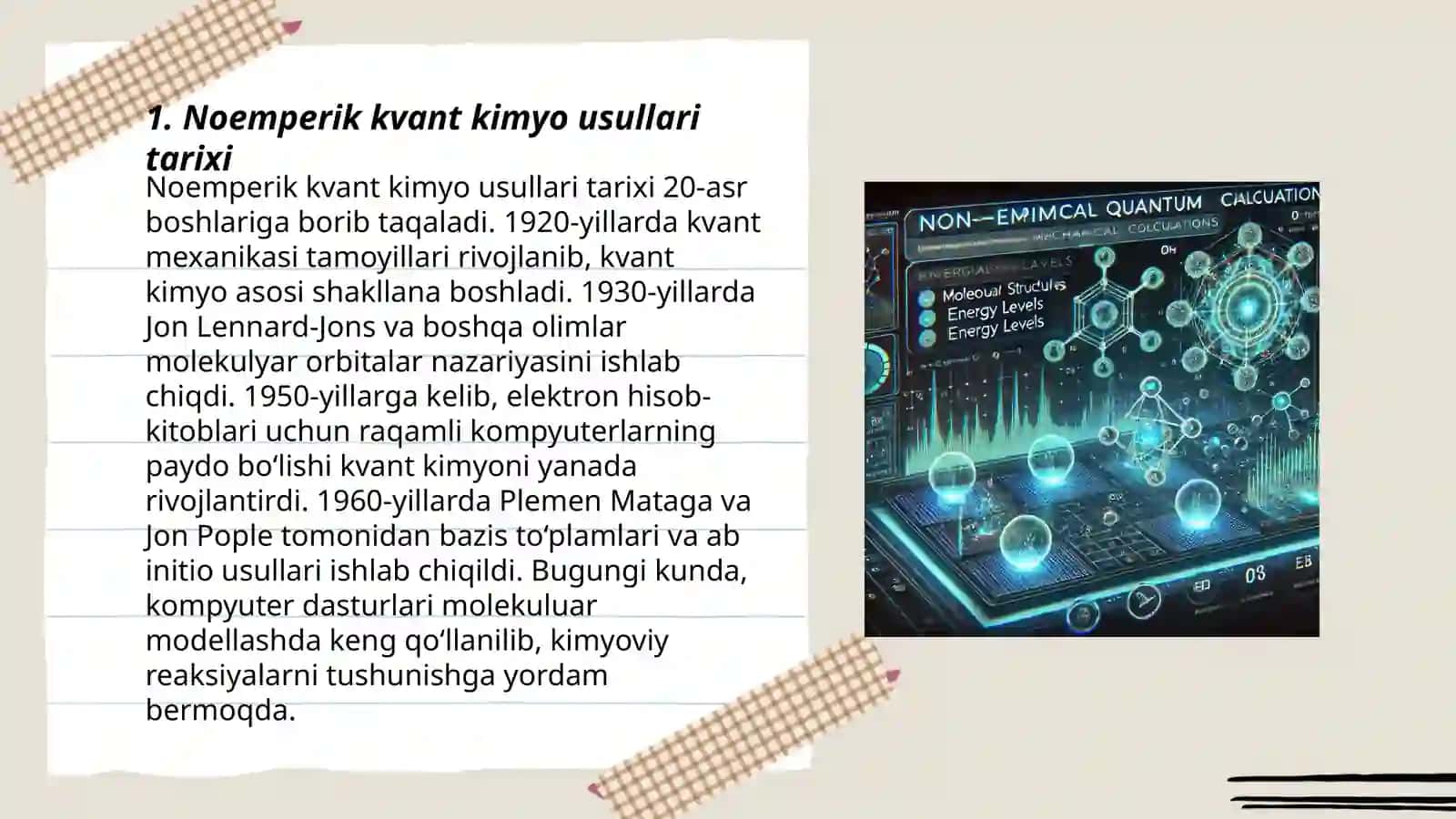 Noemperik kvant kimyoviy hisoblash uslubi 3
