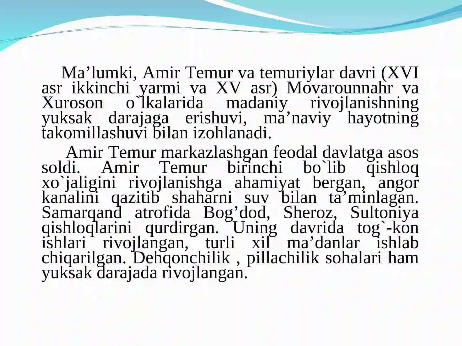 Amir Temur va Temuriylar tarixi 3