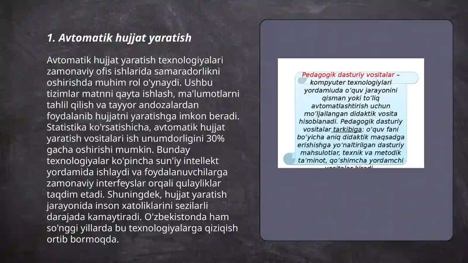 Avtomatiklashtirilgan shablonlar va vositalar 3