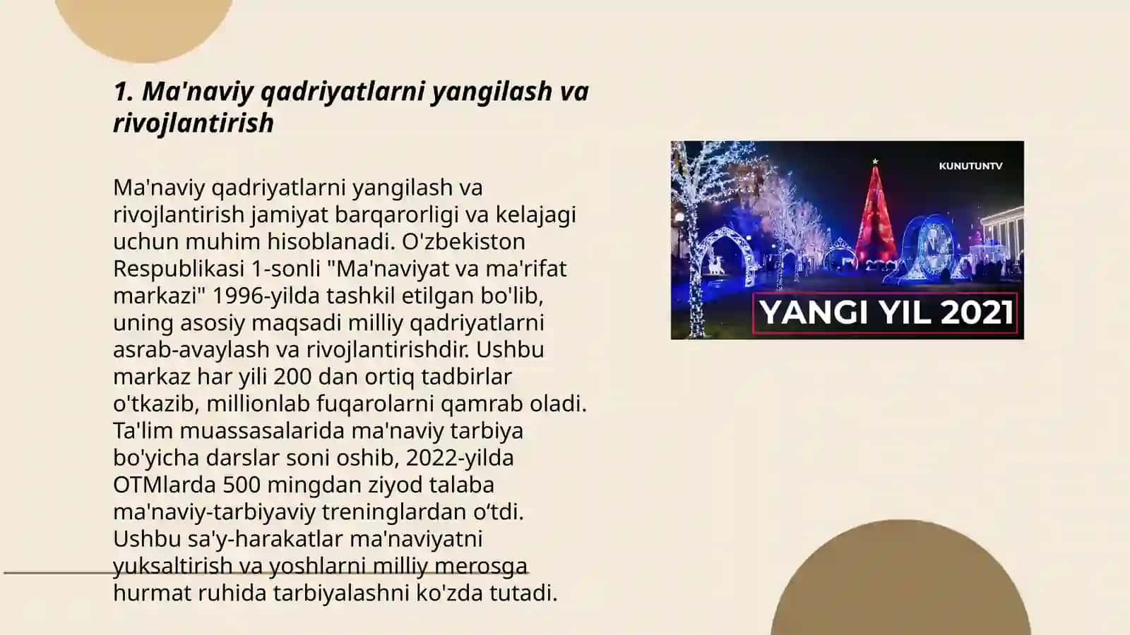 Yangi O'zbekistonda amalga oshirilayotgan ma'naviy o'zgarishlar 3