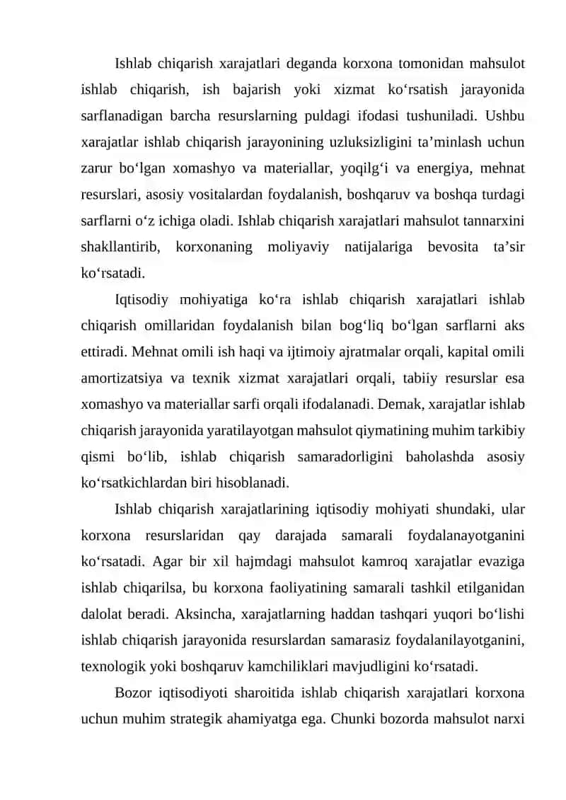 Ishlab chiqarish xarajatlari va ularni kamaytirish yo‘llari 3