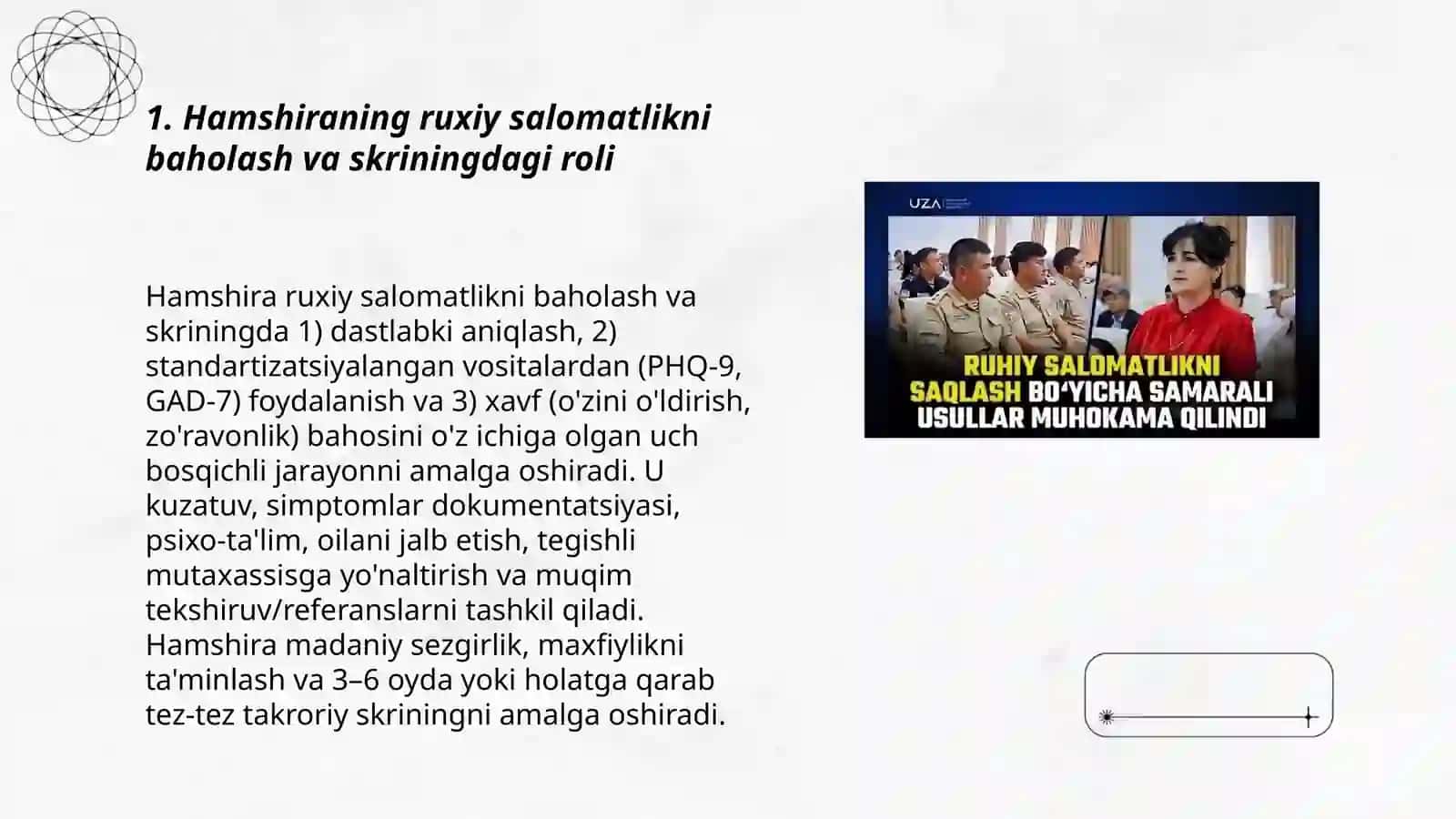 Ruxiy salomatlikni himoya qilishda hamshiraning o'rni 3
