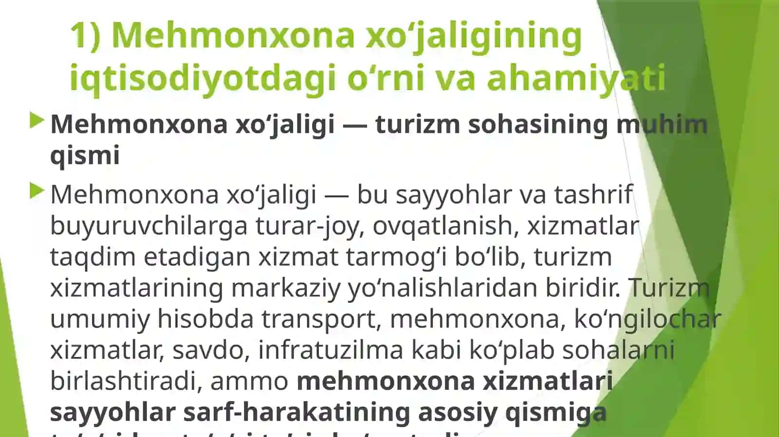 Turistik mehmonxona xizmatlarini ko‘rsatuvchi subyektlar daromadlarini turkumlash va uning hisobi 3