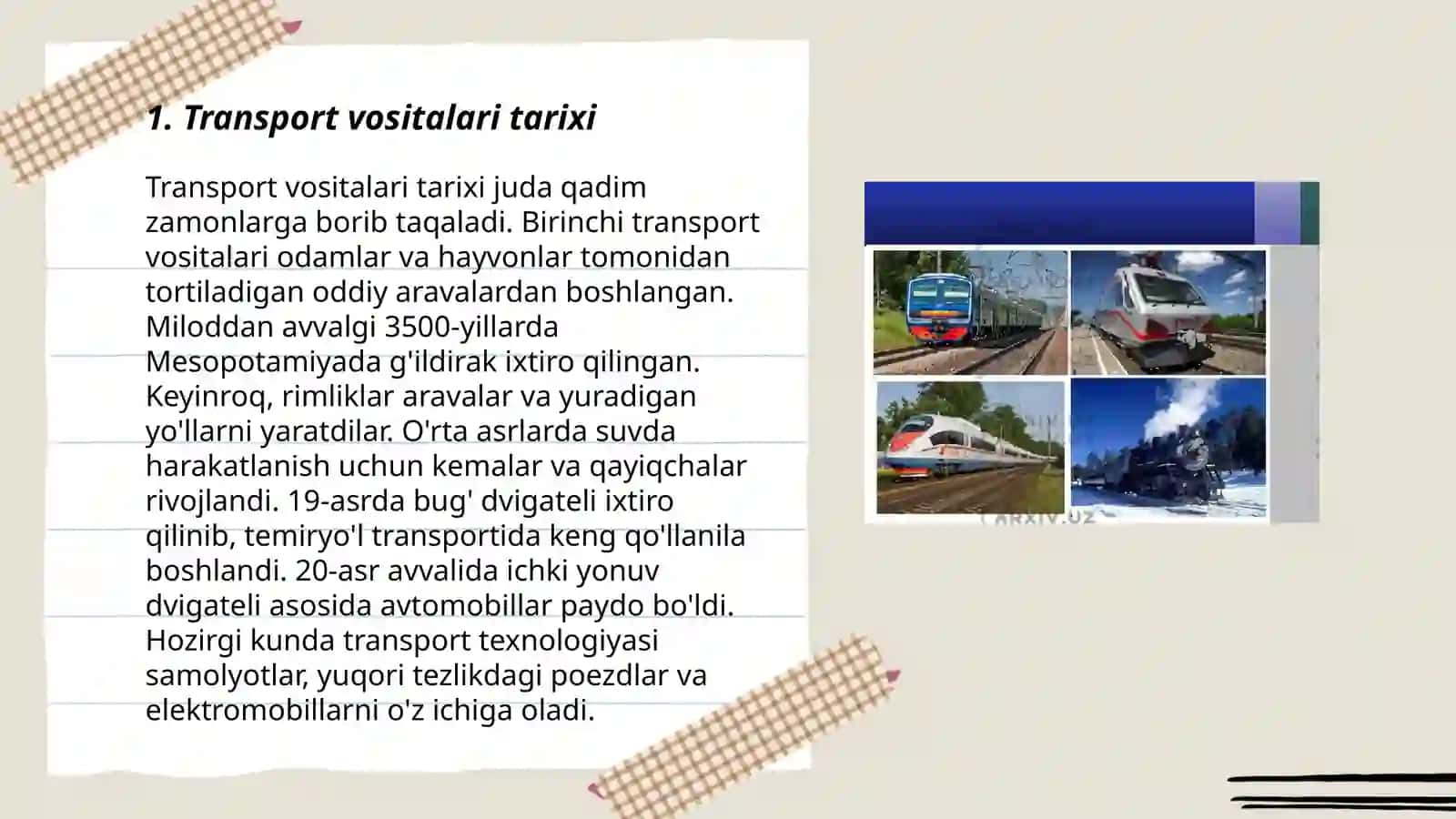 Ko’llar va transport 3