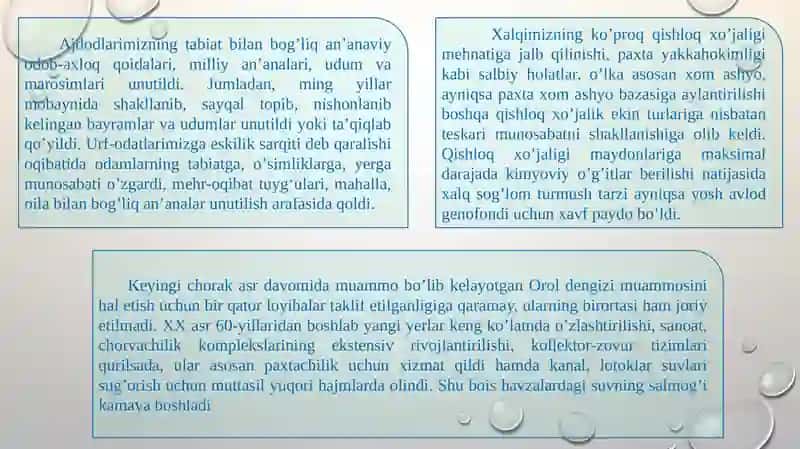 Kirish.   “XX asr 80-yillarida sovet davlatidagi siyosiy, iqtisodiy, ijtimoiy tanazzulining O‘zbekistonga ta’siri. O‘zbekistonning o‘ziga xos istiqlol va taraqqiyot yo‘li 3