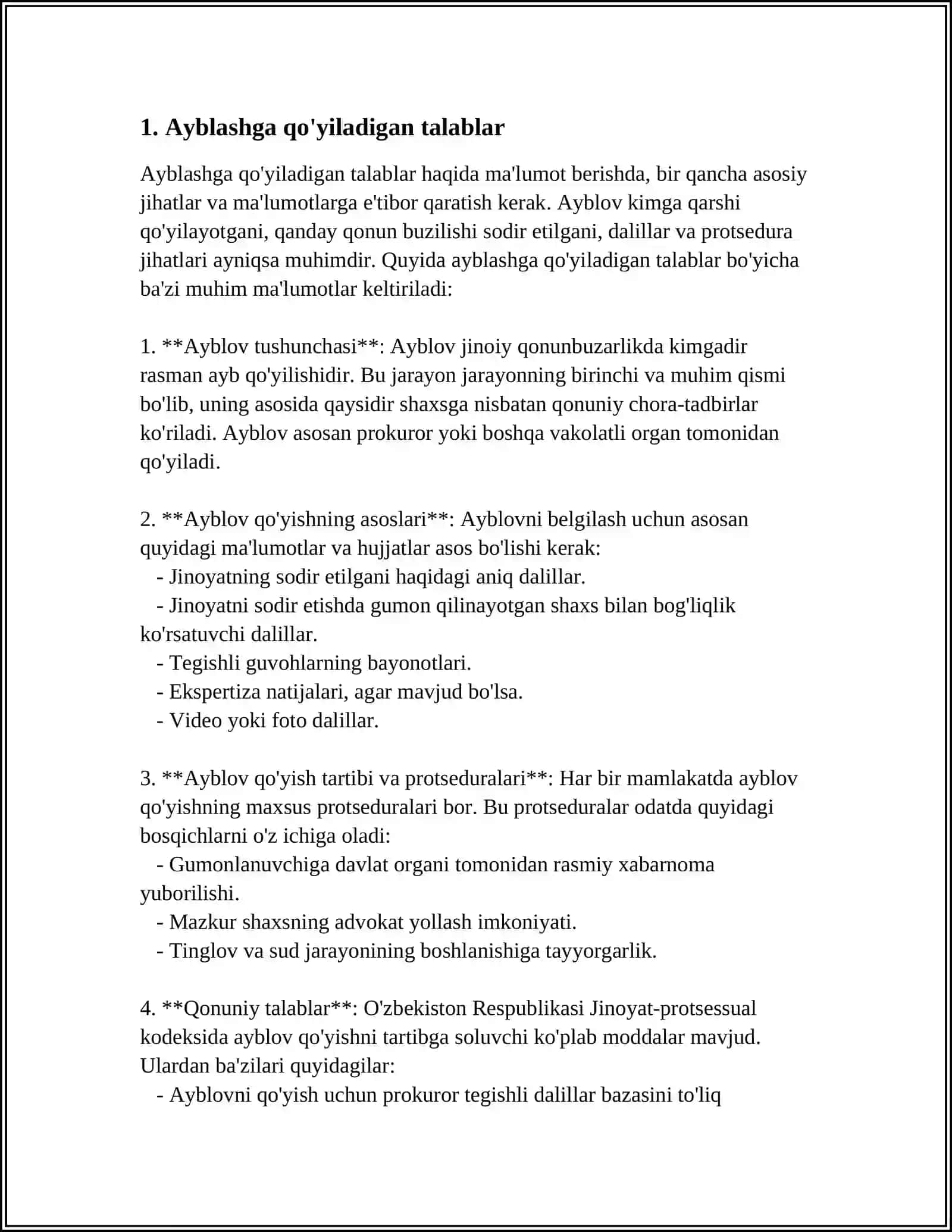 JINOYAT PROTSESSUAL HUQUQIDA AYBLASH VA HUKM QILISH UCHUN ASOSLAR 3