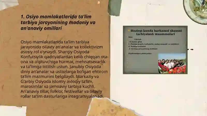 Osiyo mamlakatlarida taʼlim tarbiya jarayonining oʻziga xos xususiyatlari 3
