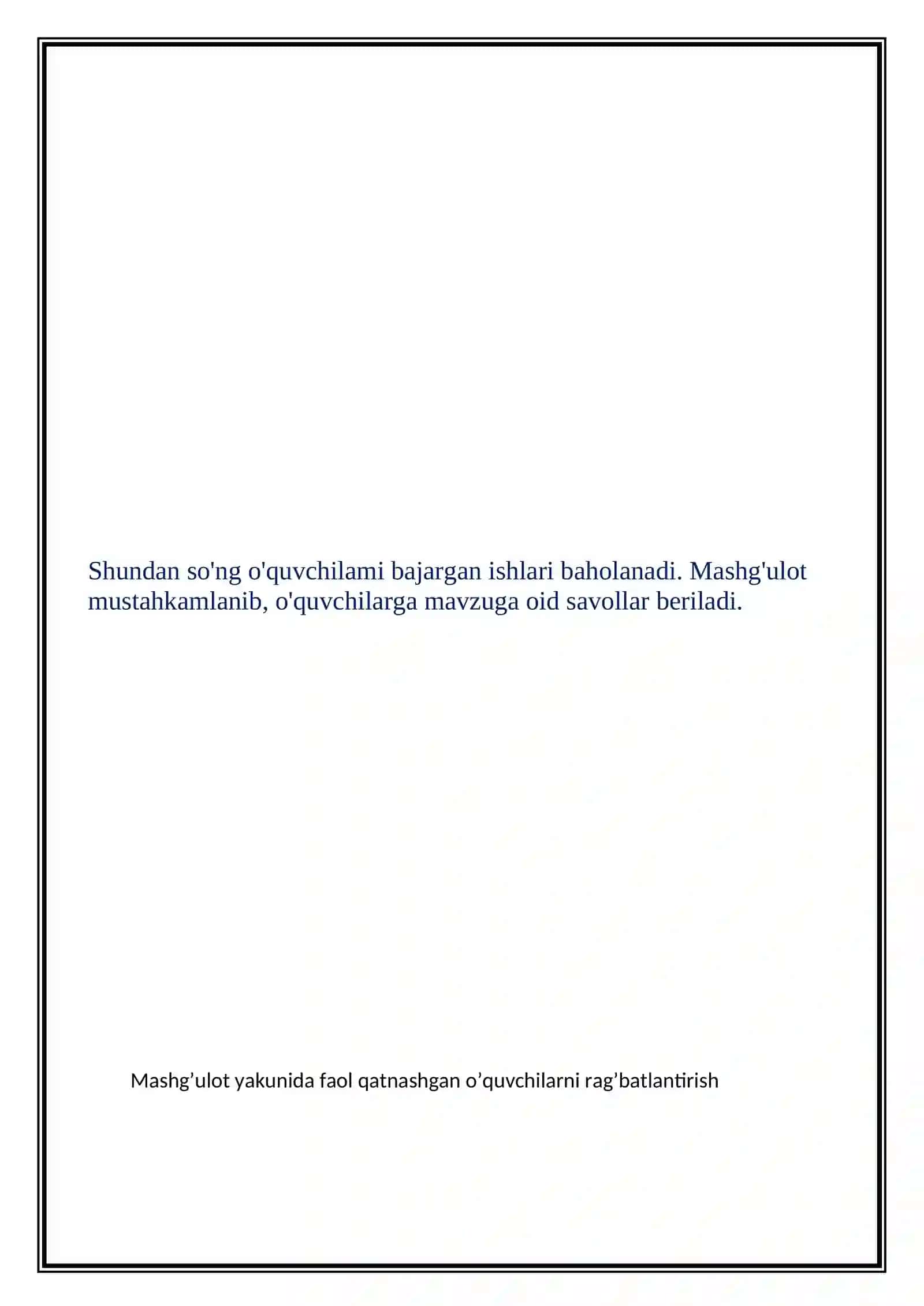 Husnixat to'garagining ISH REJASI 3