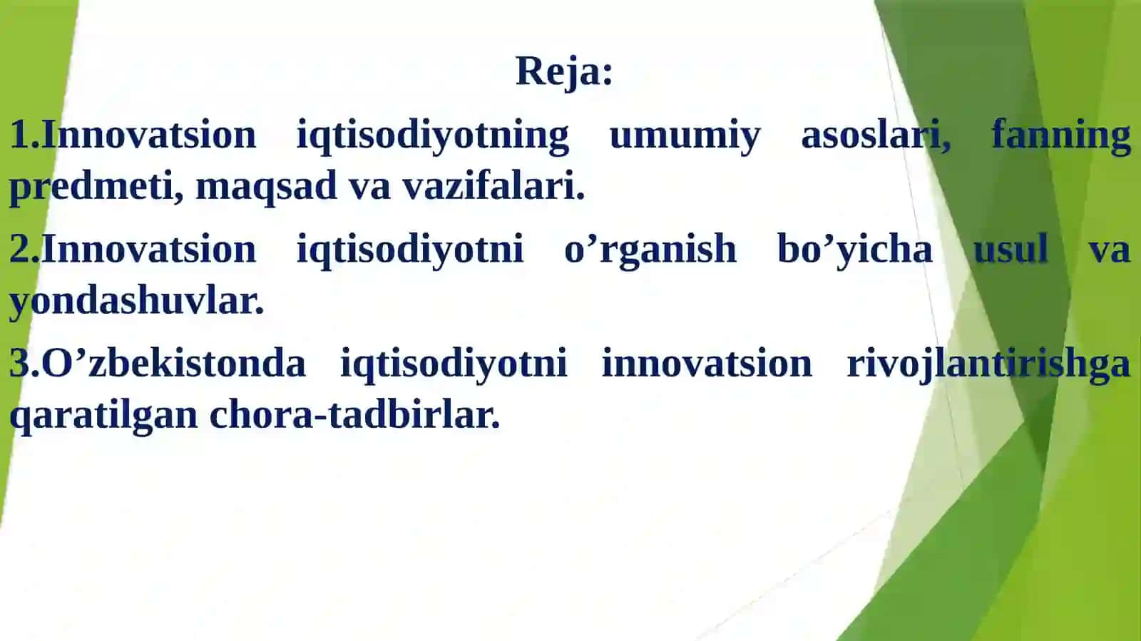 Innovatsion iqtisodiyot faniga kirish 3
