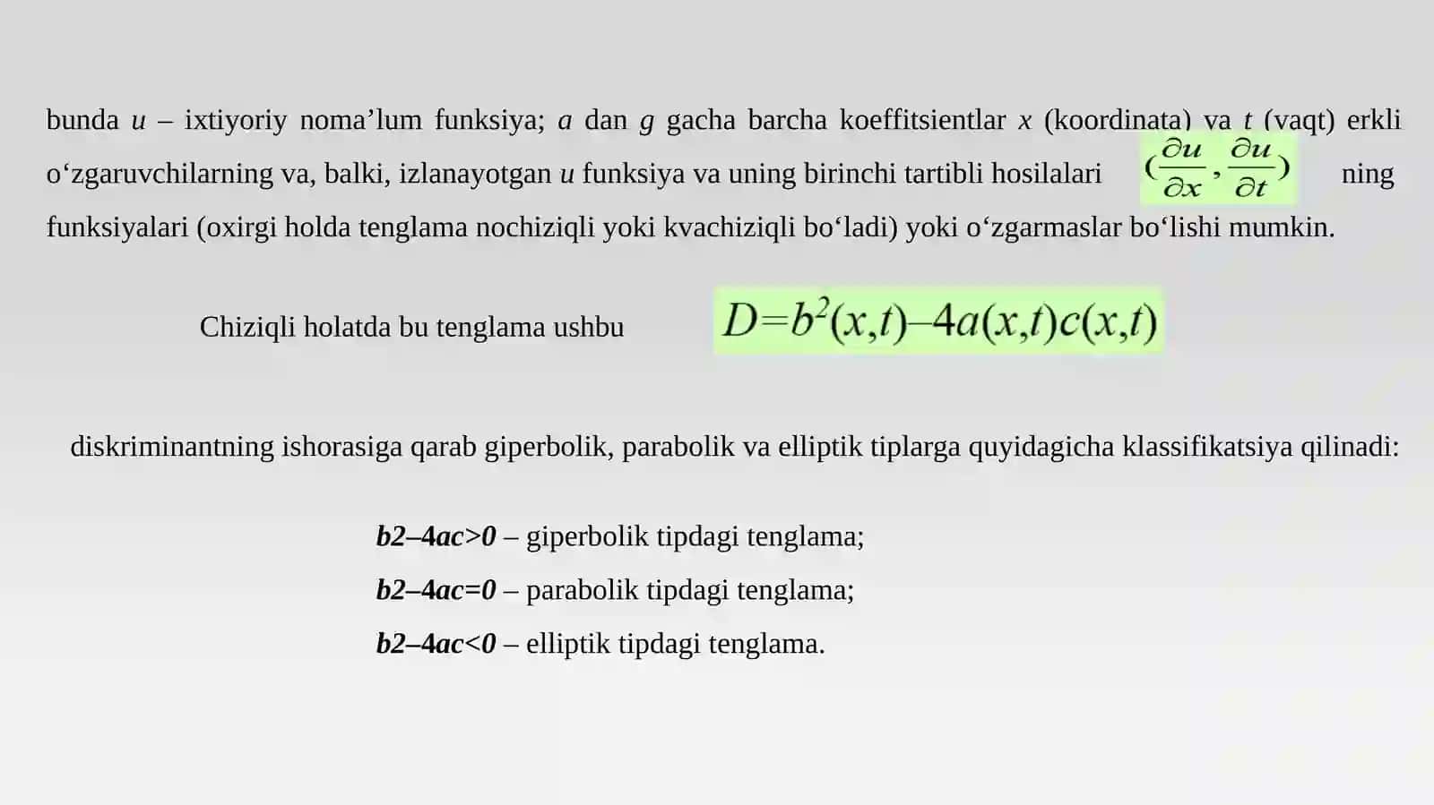 GIPERBOLIK TURDAGI UMUMIY CHIZIQLI TENGLAMALARNI YECHISH USULLARI 3