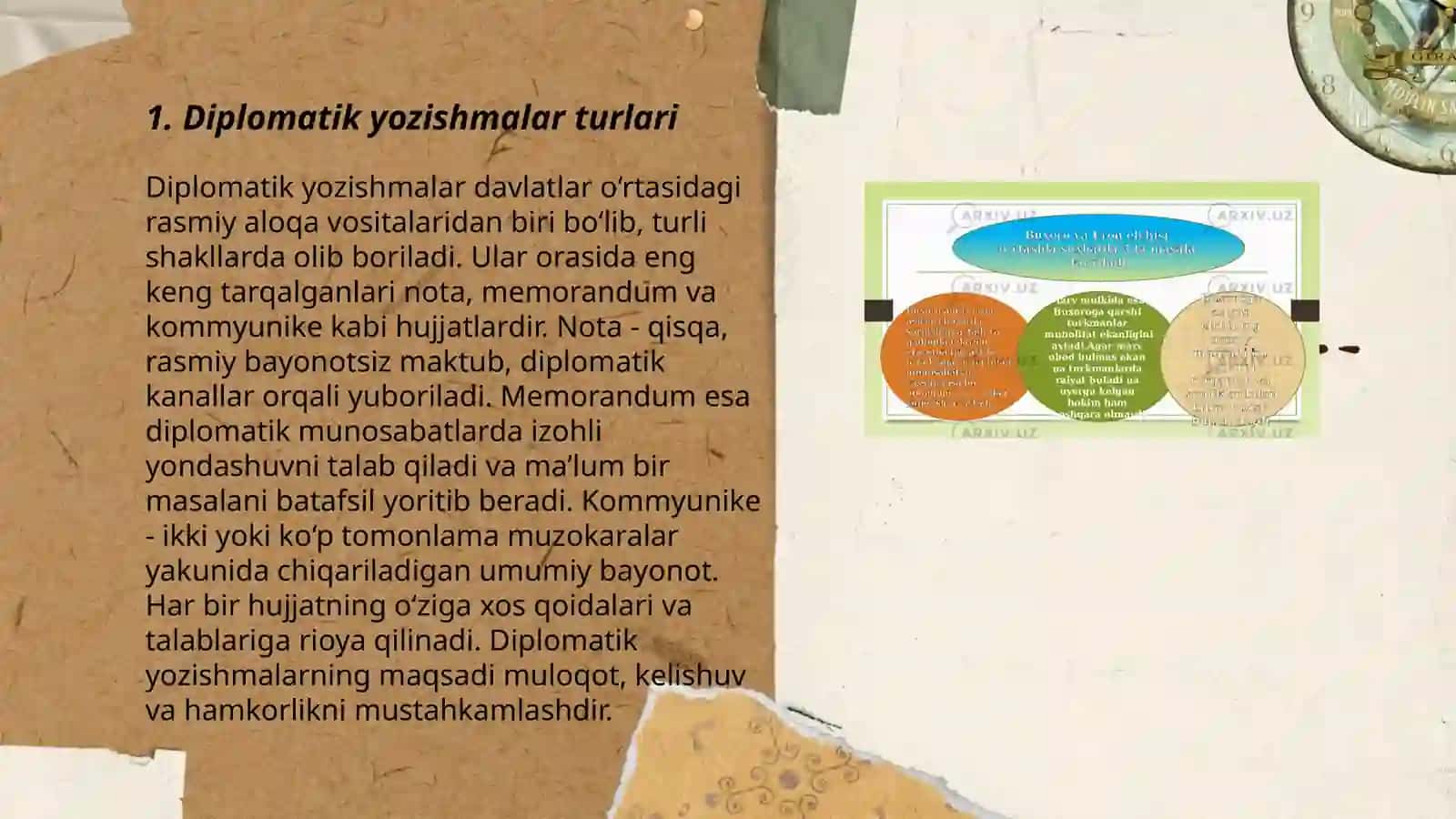 Diplomatik va tijorat yozishmalari mavzusida taqdimot tayyorlash 3
