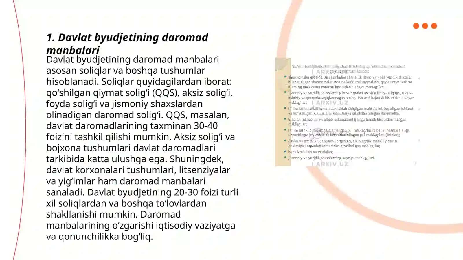 Davlat Byudjetining Daromadlari Tarkibi va Xarajatlari 3
