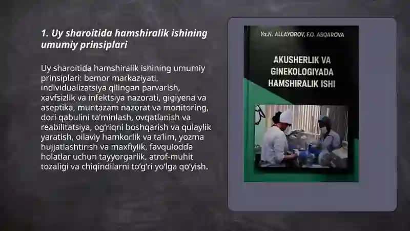 Uy sharoitida hamshiralik ishi va uning afzalliklari, sanitor oqartuv ishlari 3