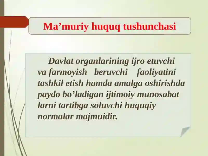 Ma'muriy Huquq asoslari taqdimot 3