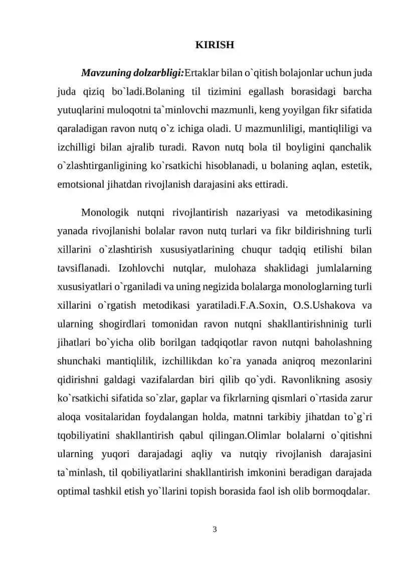 Ertaklar bilan o`qitish bolajonlar 3