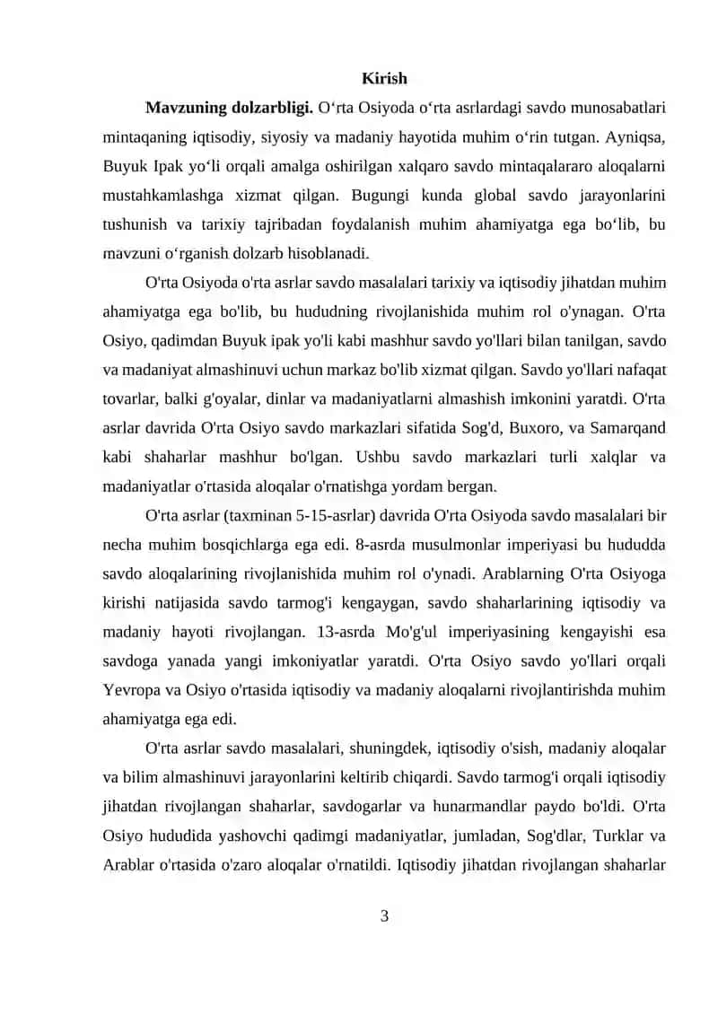 ÖRTA OSIYODA ÖRTA ASRLAR SAVDO MASALALARINING YORITILISHI 3