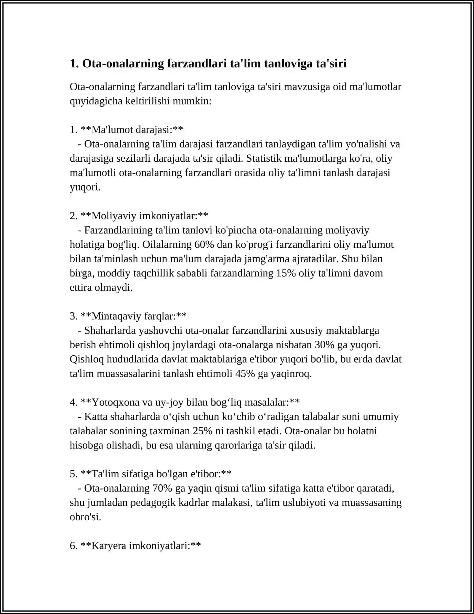 KASB TANLASHDA OTA -ONALARNING TUTGAN OʻRNI 3