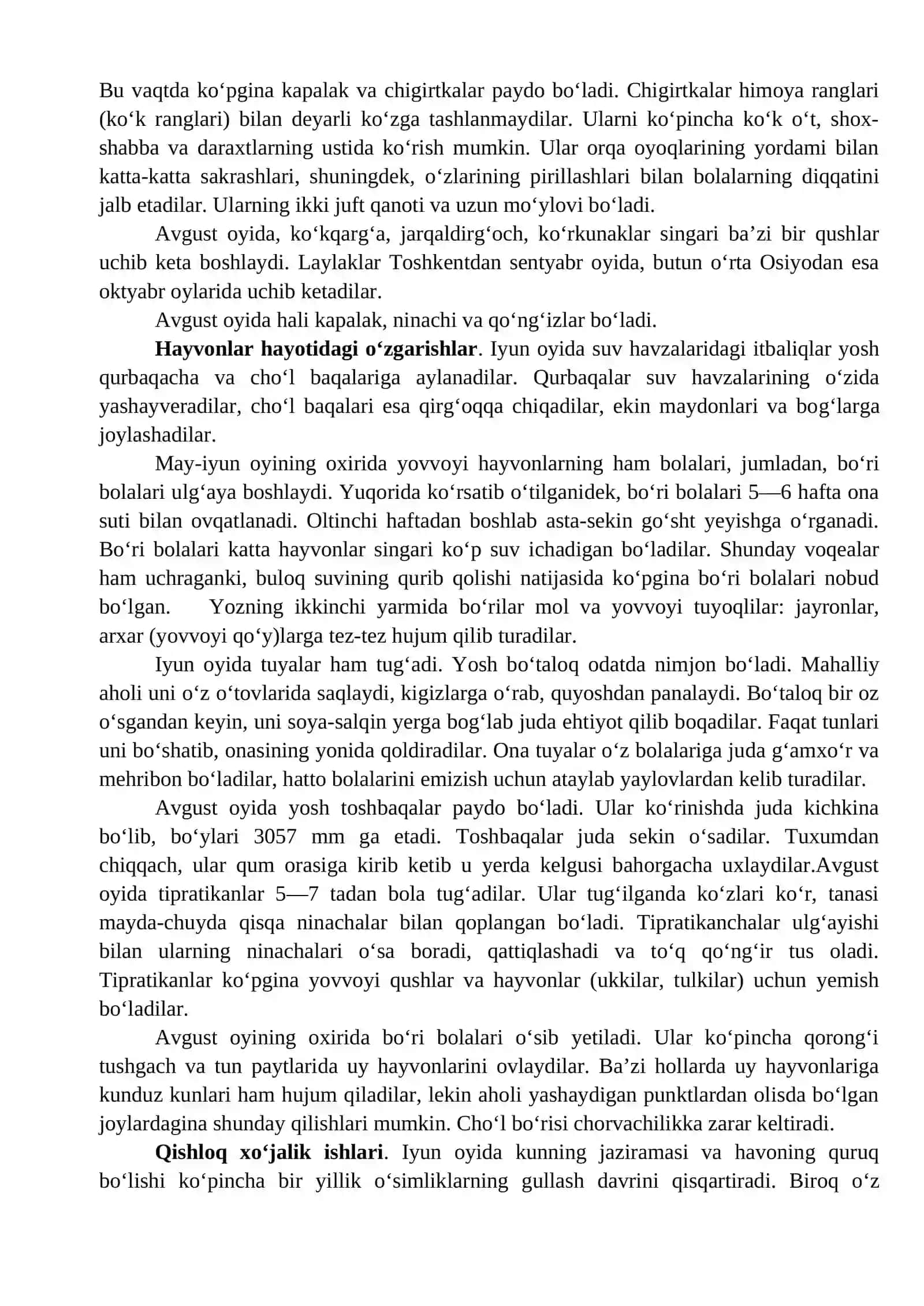 Yil fasllariga umumiy tavsifnoma (yoz) 3