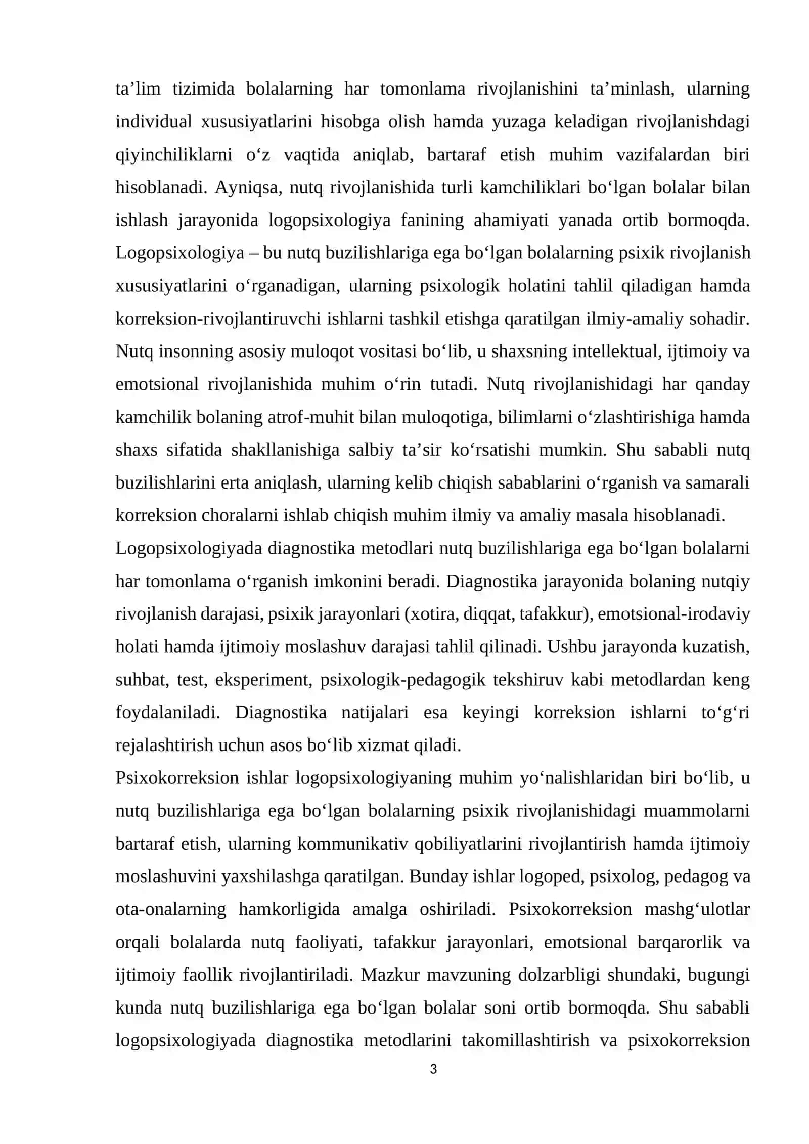 Logopsixologiyada diagnostika metodlari va psixokorreksion ishlar » 3
