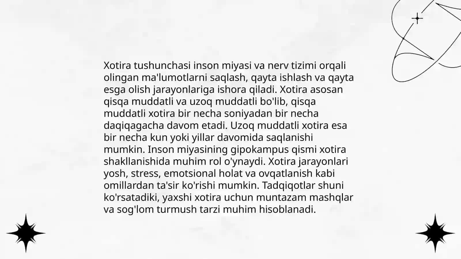 Xotira turlari va uning jarayonlari 3