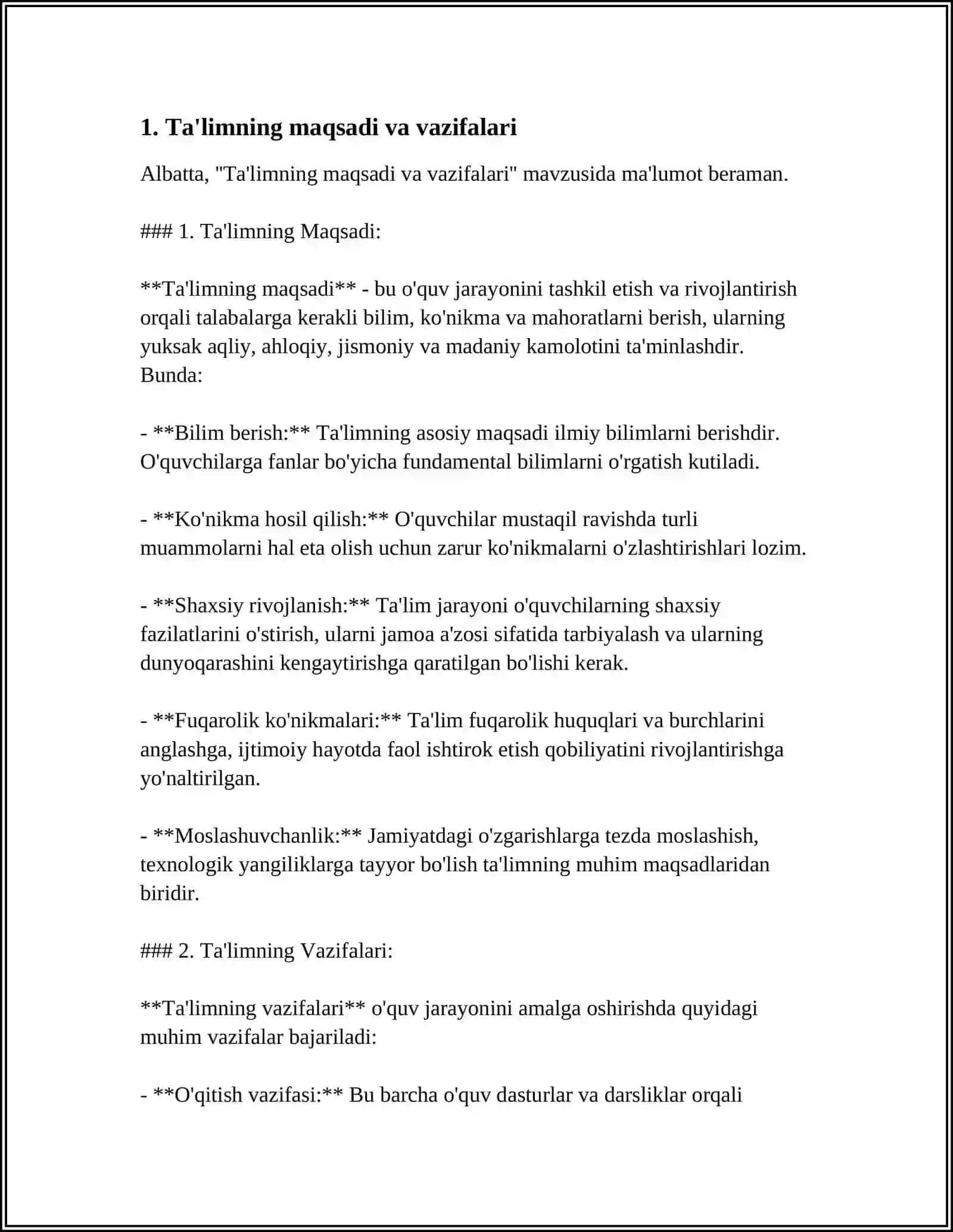 TA'LIM QONUNIYATLARI VA TAMOYILLARI 3