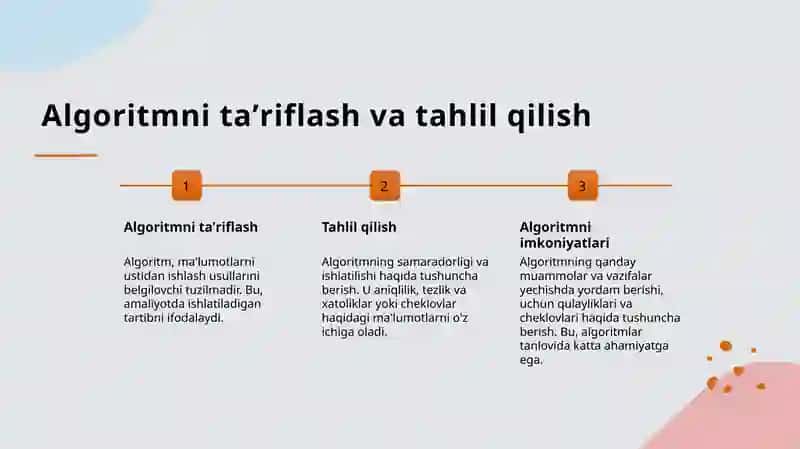 Algoritmni tahlil qilish va taqqoslash 3