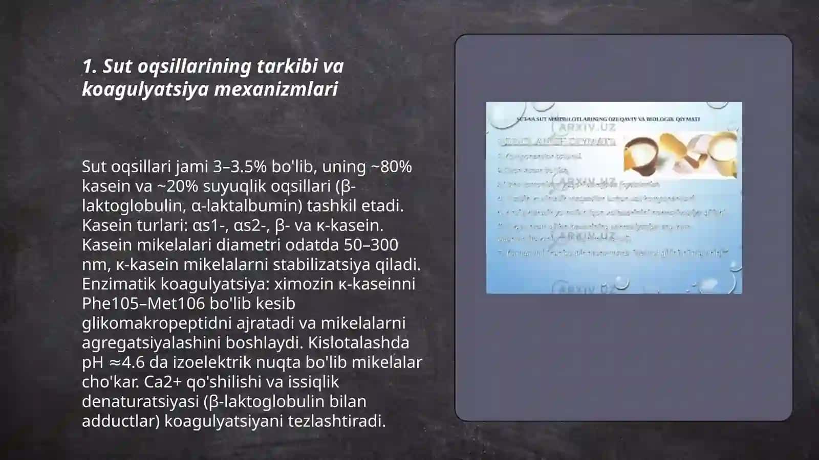 Sut va tuxum oqsillarida koagulyatsiya va kolloid tizimlar xususiyatlari 3