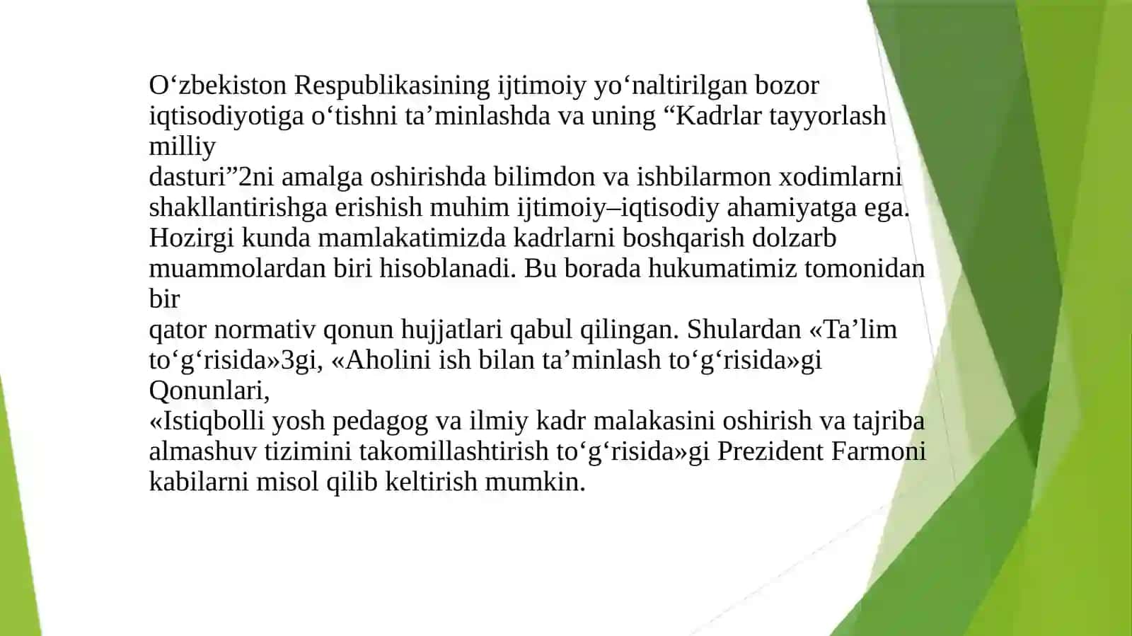 Zamonaviy sharoitlarda inson resurslarini boshqarishning tutgan o‘rni va strategiyasi 3