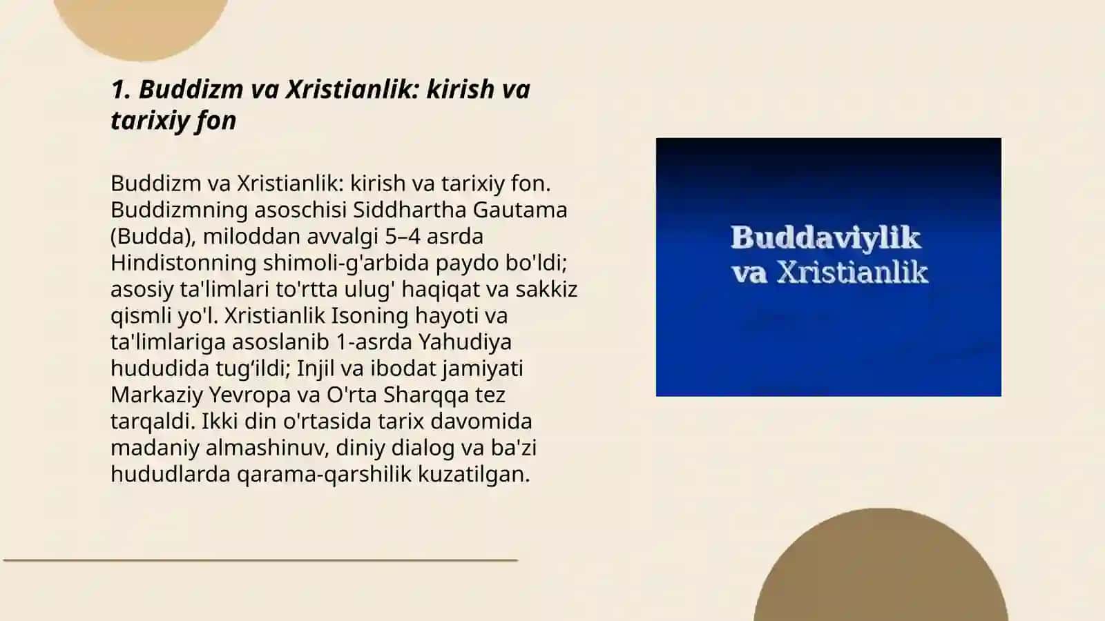 Buddizm va Xristianlik to'g'risida slayd 3