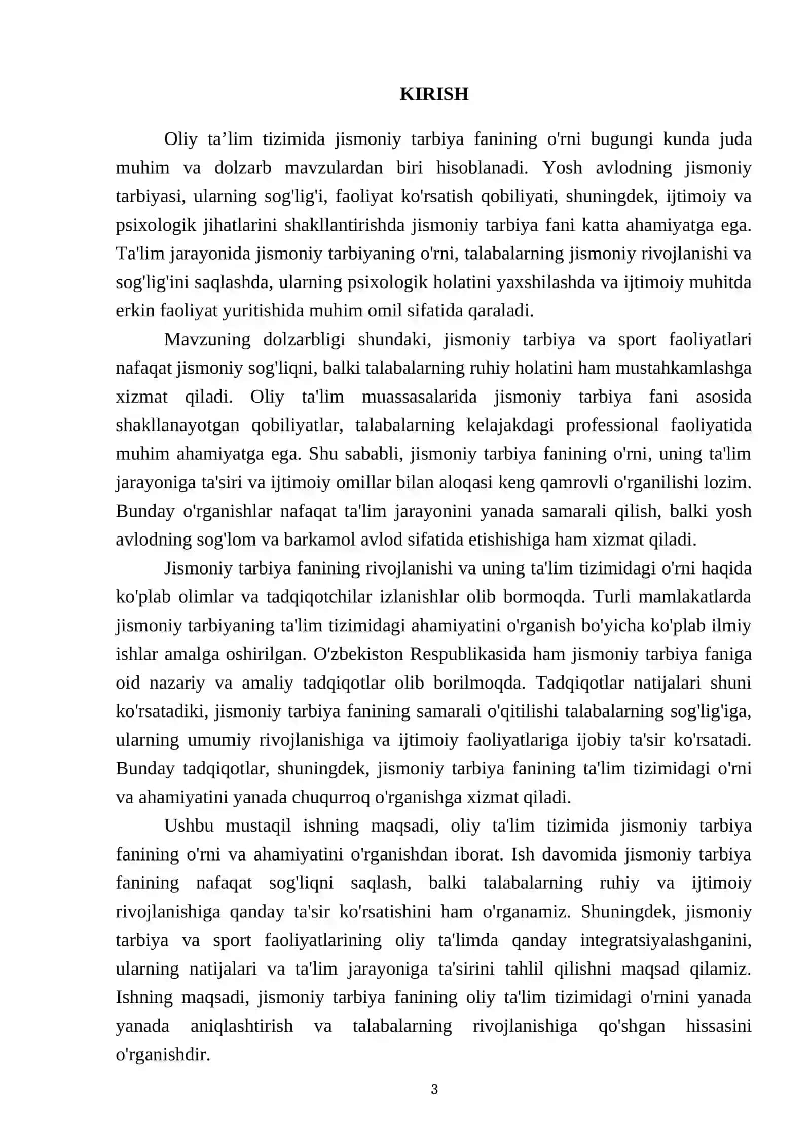 Oliy taʼlim tizimida jismoniy tarbiya fanining oʻrni 3