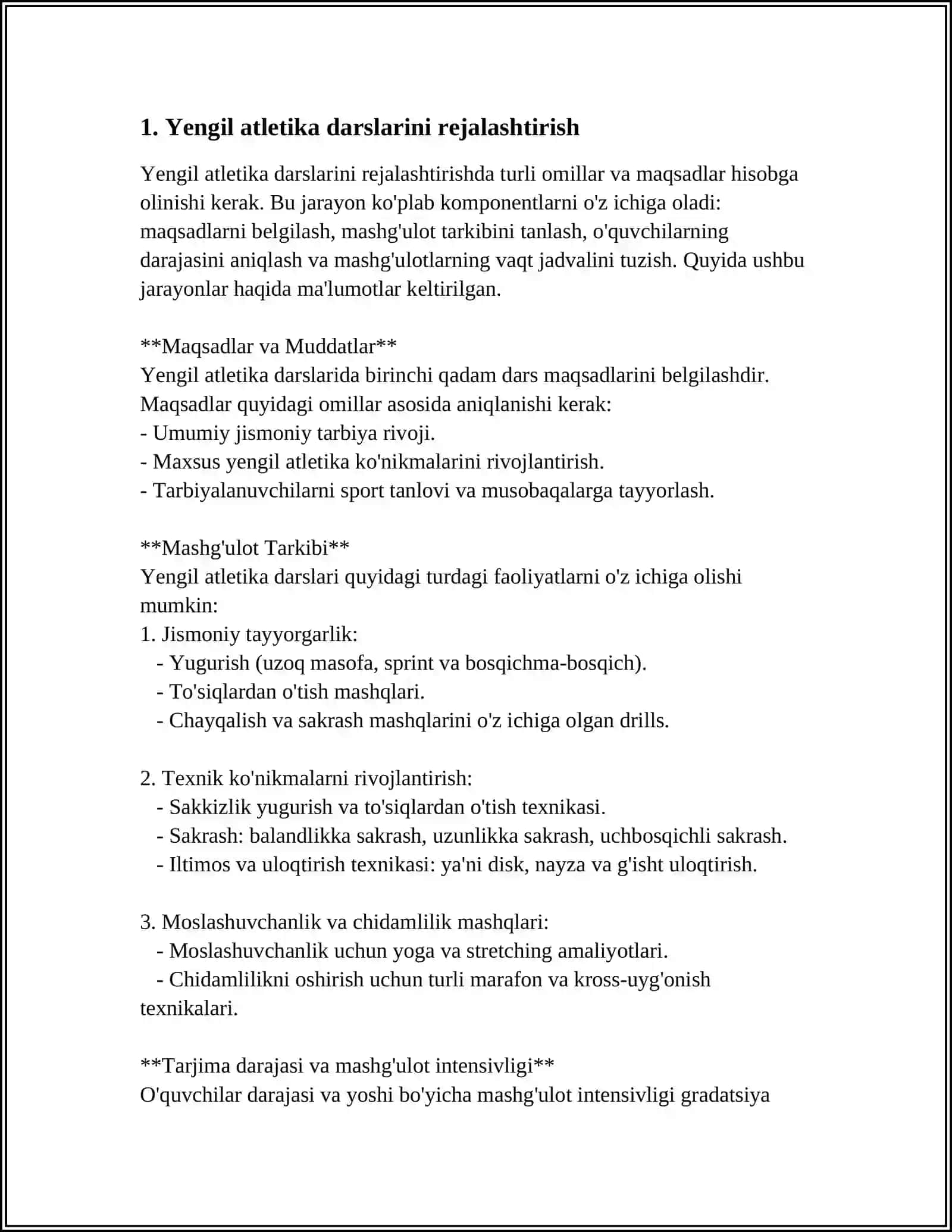 Yengil atletika darslari 3