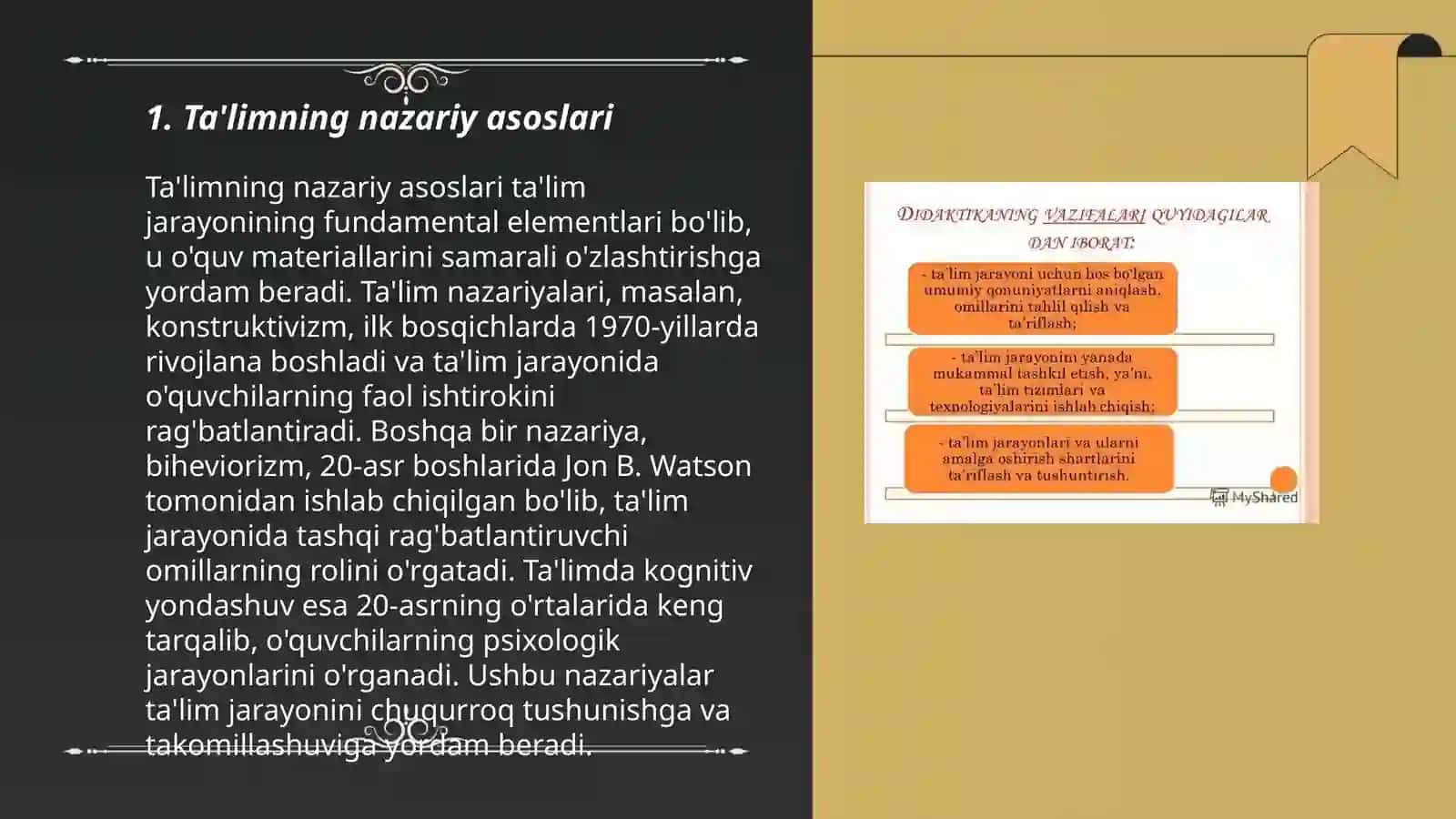 Didaktika ta'lim nazariyasi sifatida. Ta'lim paradigmalari 3