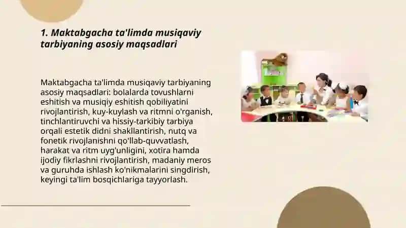 Maktabgacha ta'limda musiqaviy tarbiyaning maqsad va vazifalari 3
