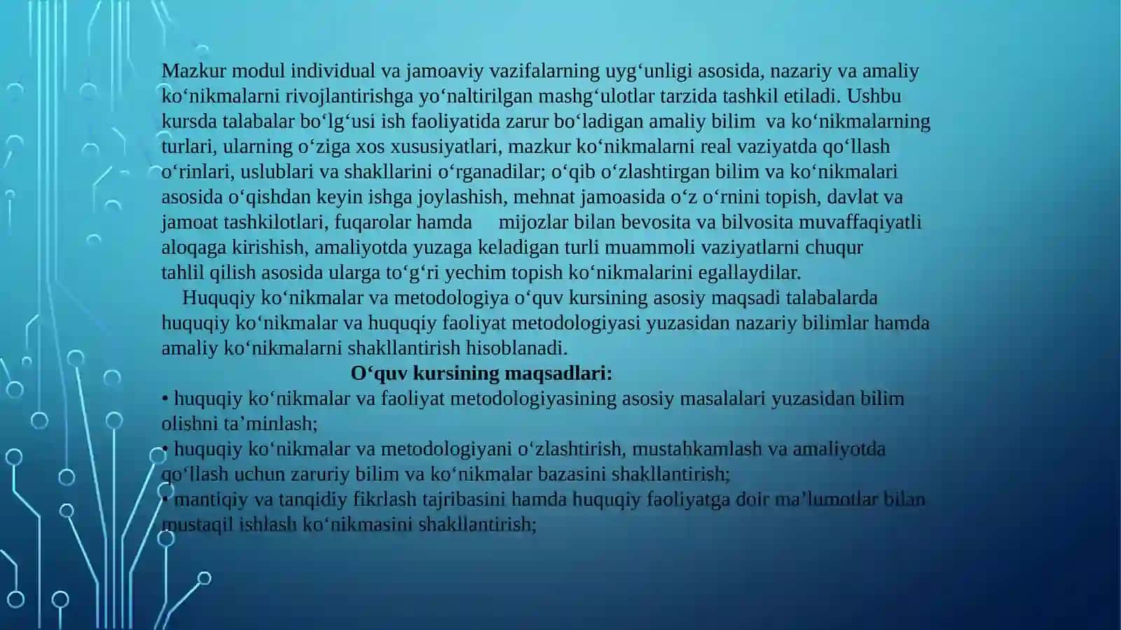 HUQUQSHUNOS MUTAXASSIS SHAKLLANISHIDA ZAMONAVIY ISH KO‘NIKMALARI VA KOMPETENSIYALARNING ROLI 3