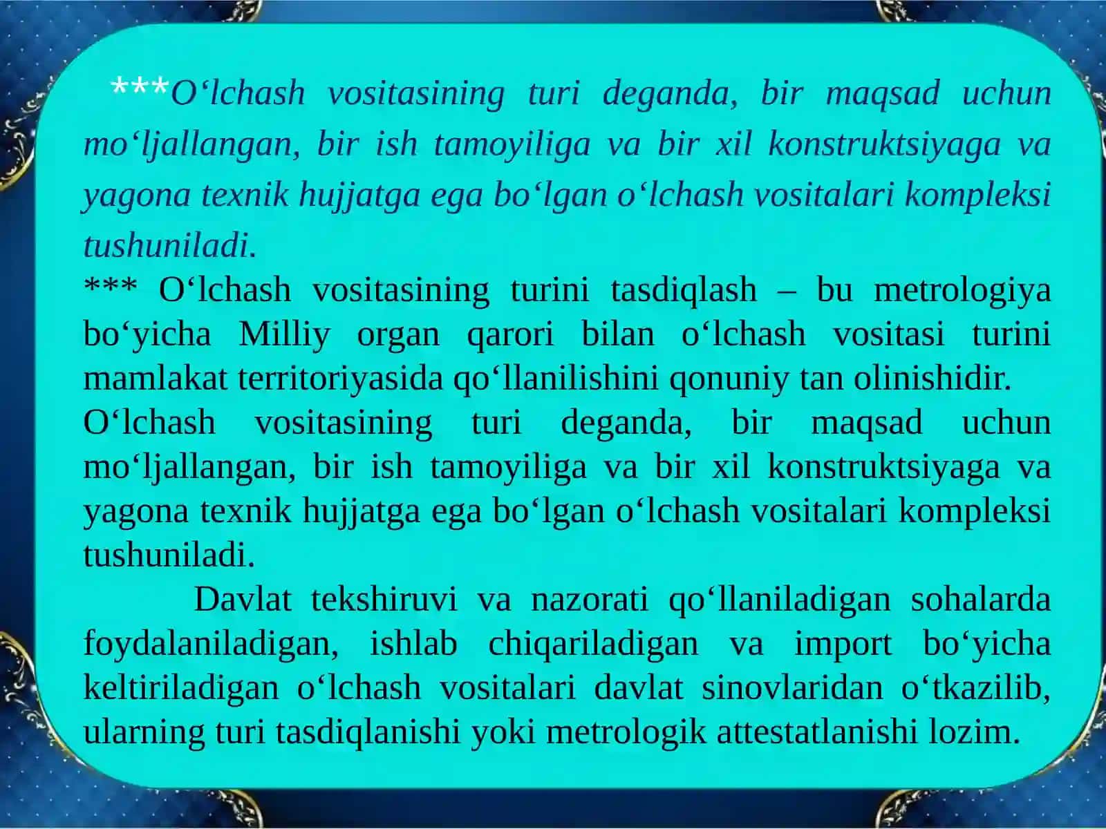 O‘lchash vositalarini metrologik attestatlash 3