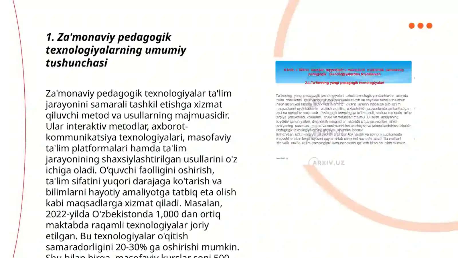 Za'monaviy pedagogik texnologiyalarning umumiy tushunchasi 3