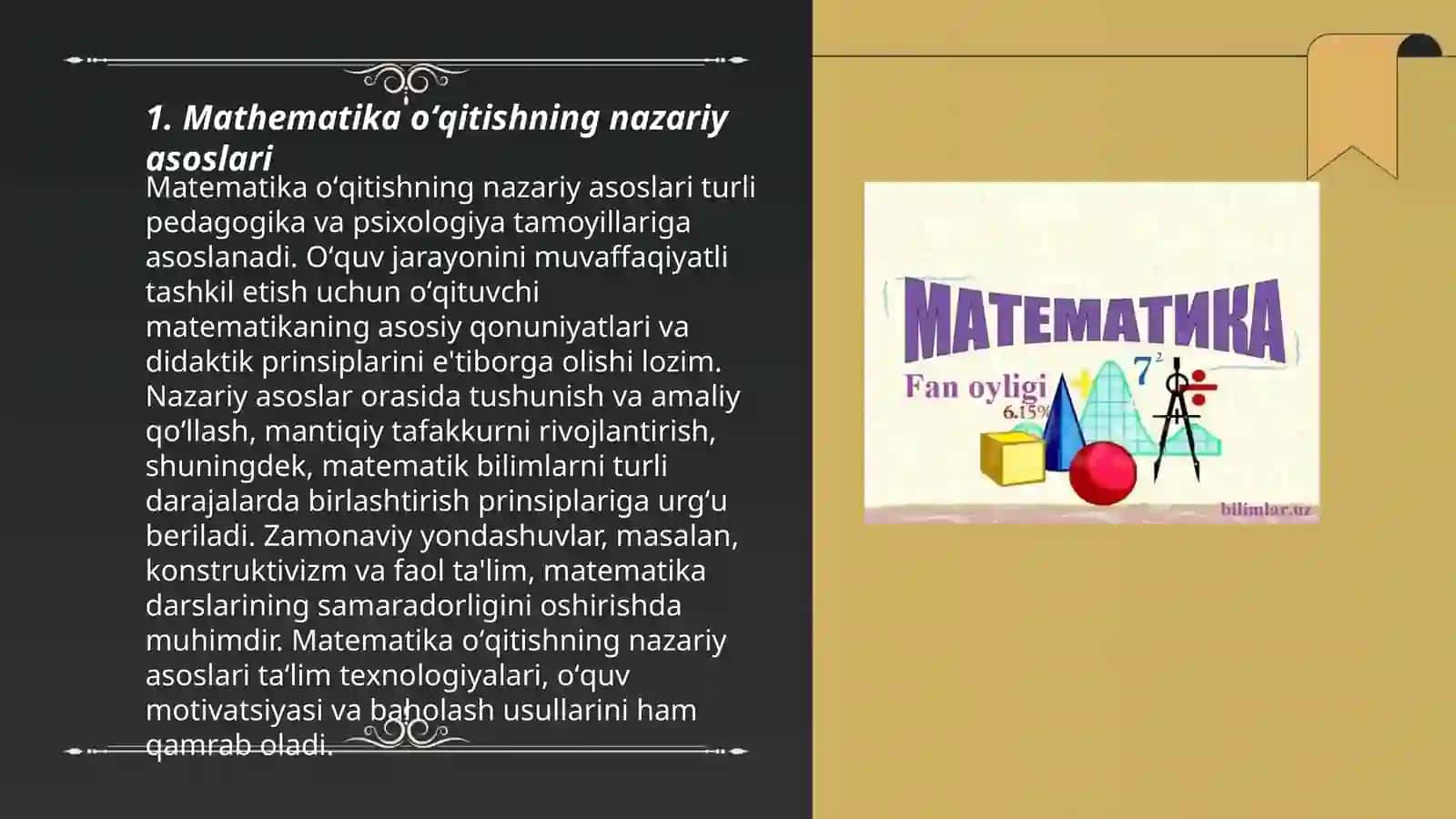Matamatika oʻqitish maxsus metodikasi faninig umumiy masalalari 3