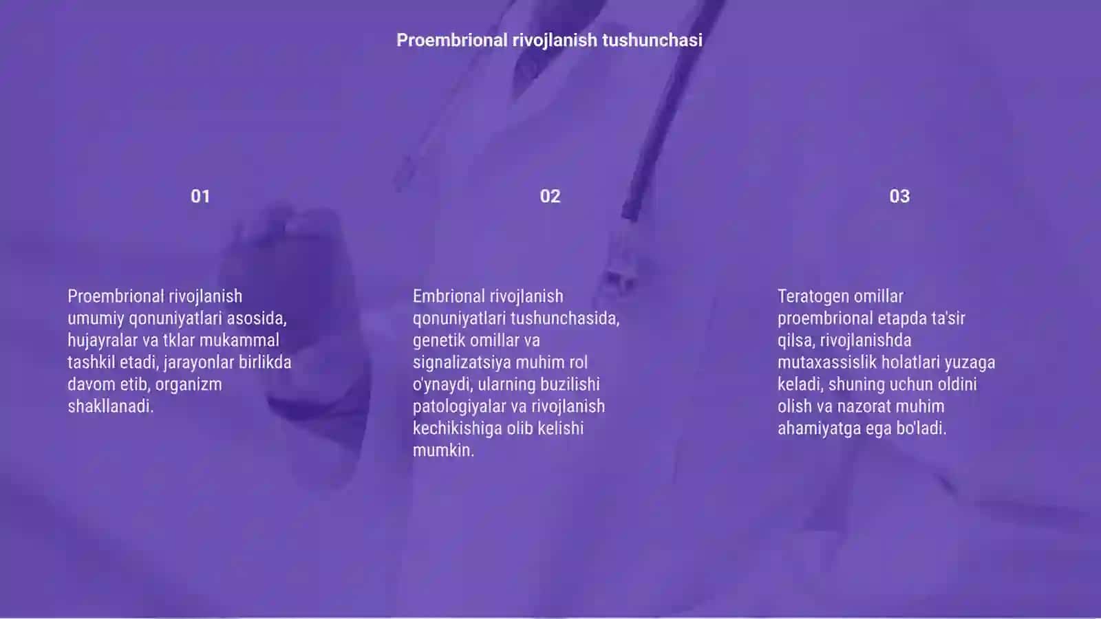 Proembrional va embrional rivojlanishning qonuniyatlari 3