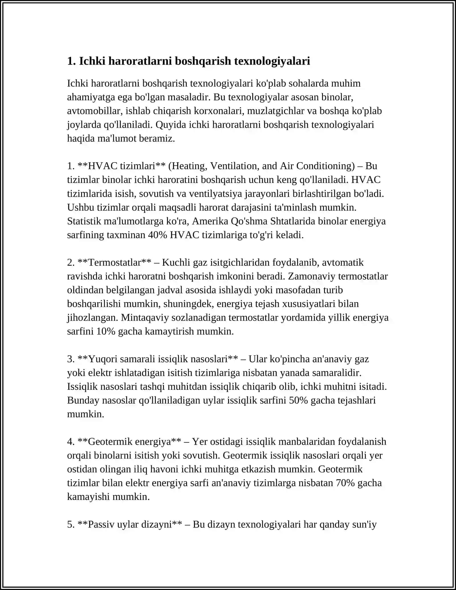 Ichki haroratlarni boshqarish texnologiyalari 3