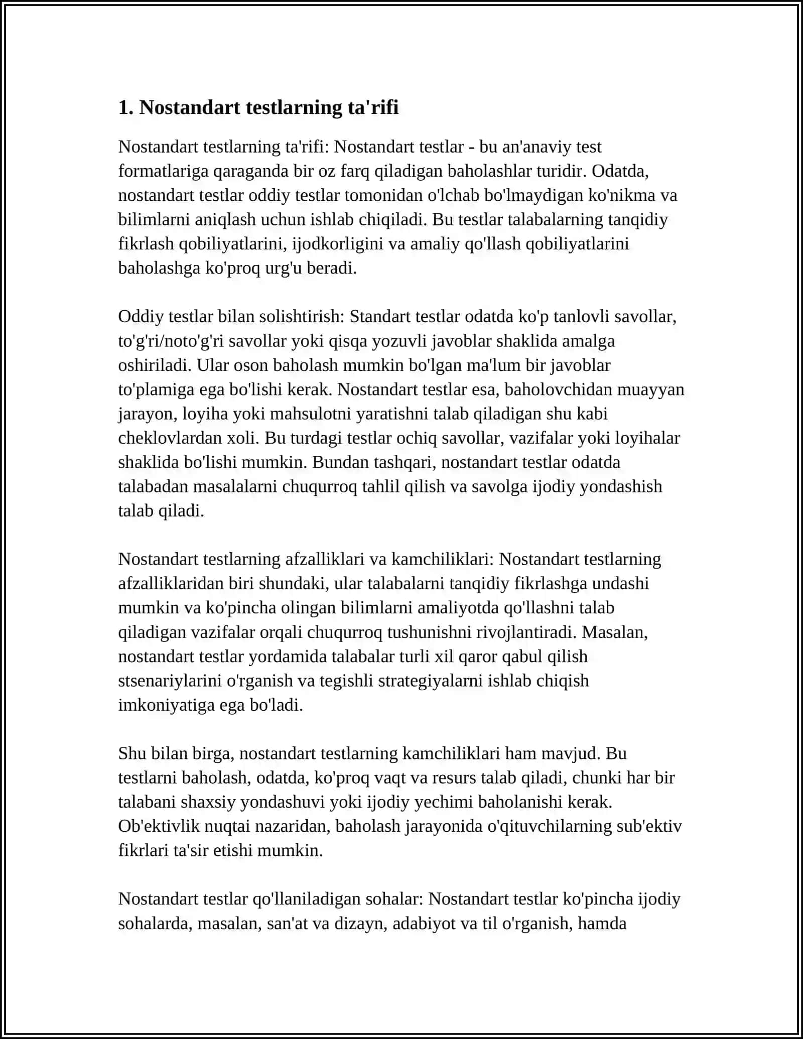 O’QUVCHILARNING MANTIQIY FIKRLASH KOMPETENTLIGINI RIVOJLANTIRISHDA NOSTANDART TESTLARDAN 3