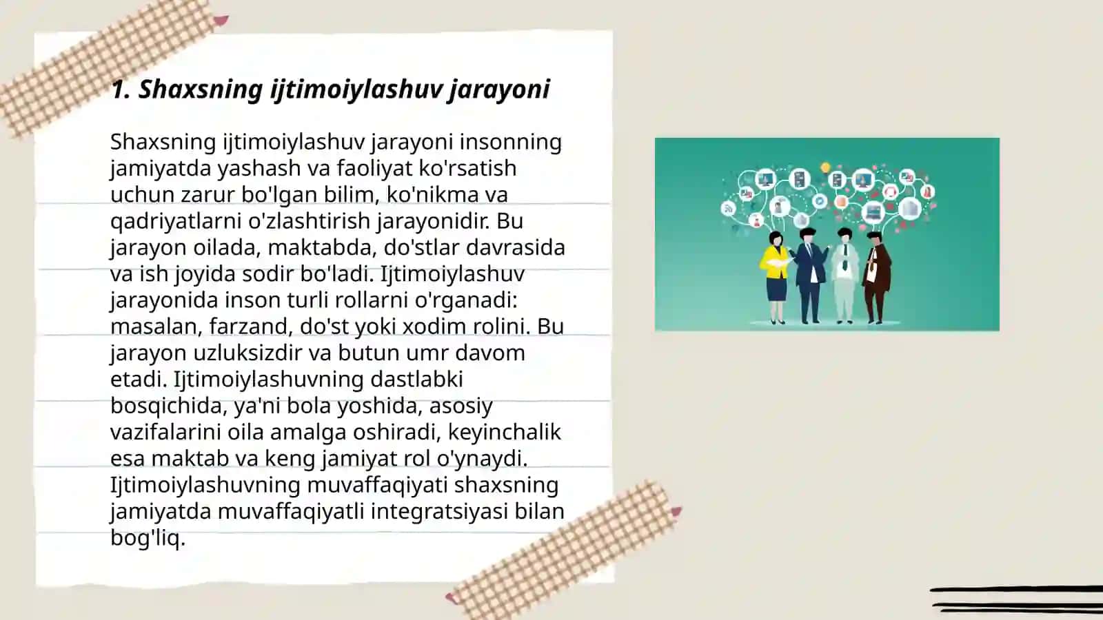Shaxsning ijtimoiylashuvi, ijtmoiy ustanovkalar 3