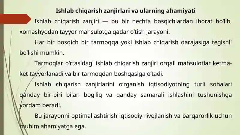 Tarmoqlar o‘rtasidagi resurs taqsimoti va ishlab chiqarish zanjirlarini o‘rganish 3