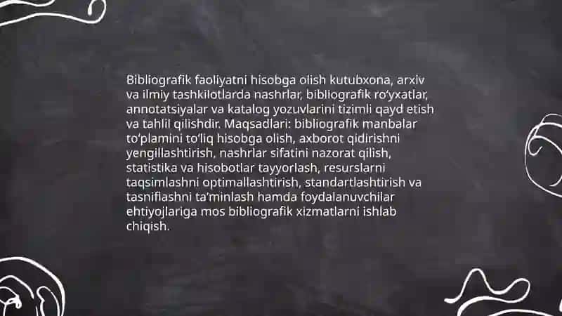 Bibliografik faoliyatni hisobga olish va hisobot 3
