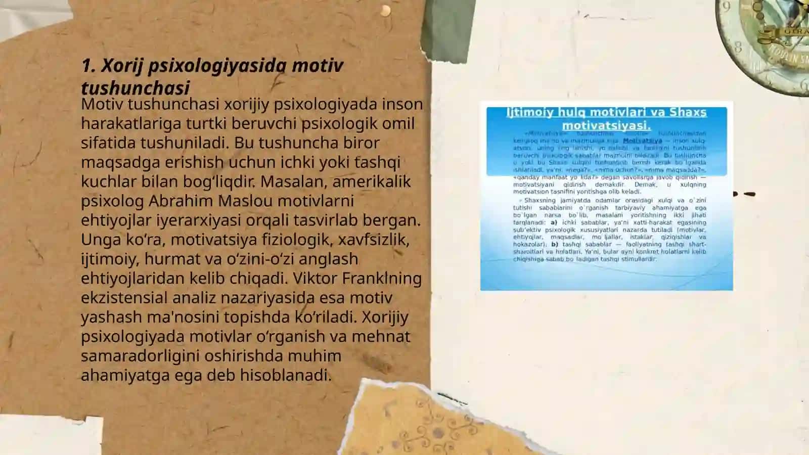 Xorij psixalogiyasida motiv va motivatsiya muammosi 3