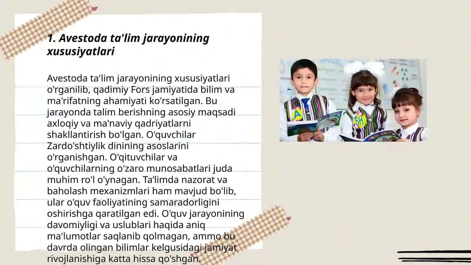Avestoda ta'lim jarayonining xususiyatlari 3